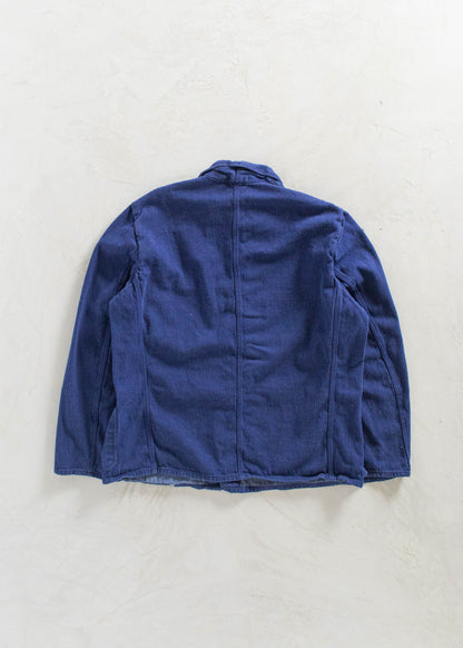 Vintage 1980s ELE Bleu de Travail Workwear Chore Jacket Size L/XL