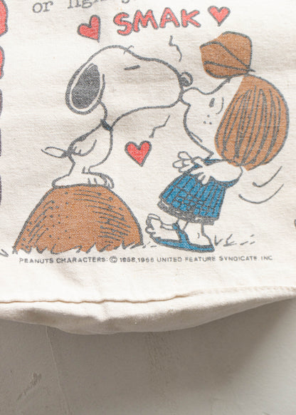 Vintage 1960s Snoopy Canvas Tote Bag