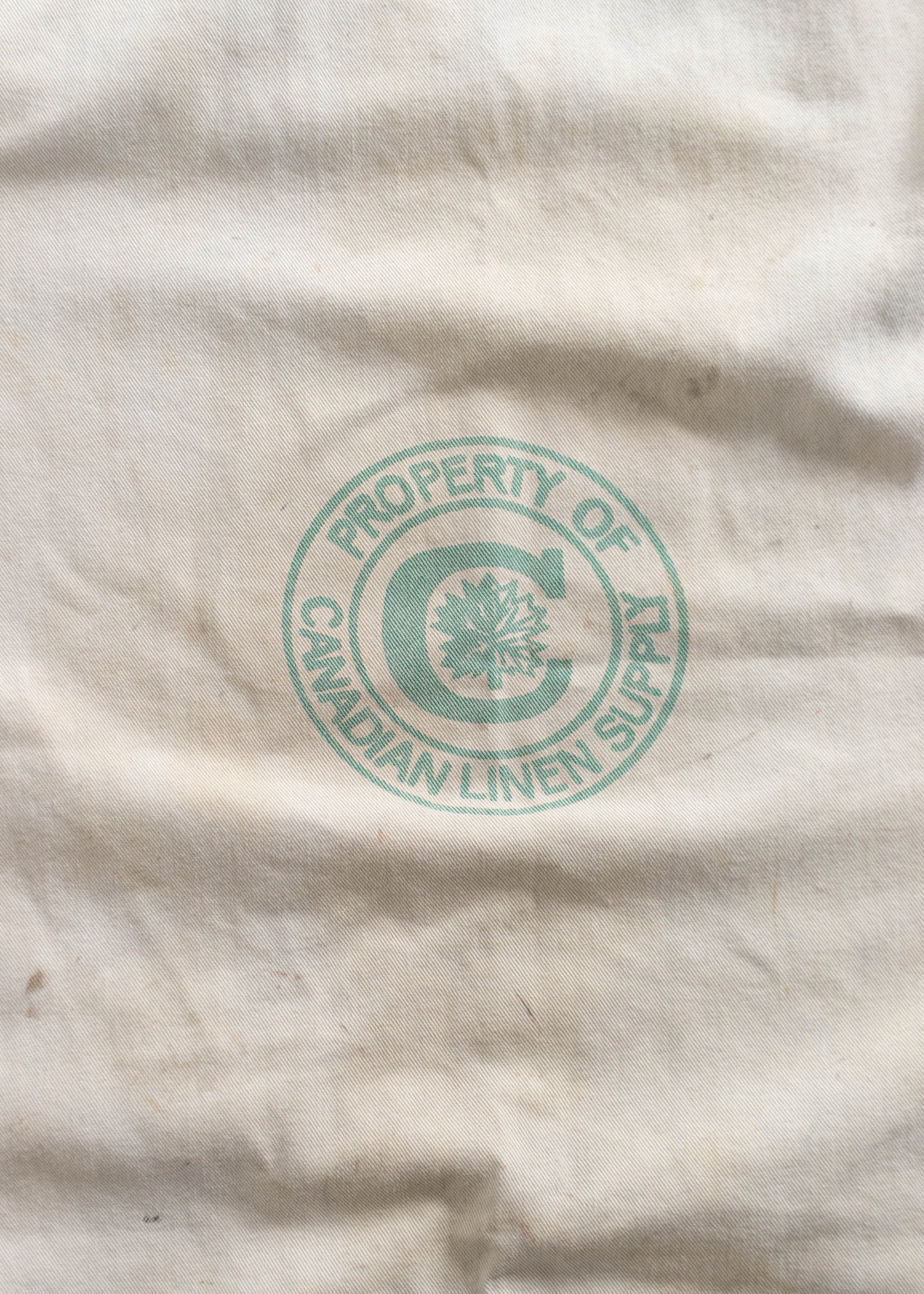 Vintage 1970s Canadian Linen Supply Cotton Twill Laundry Bag