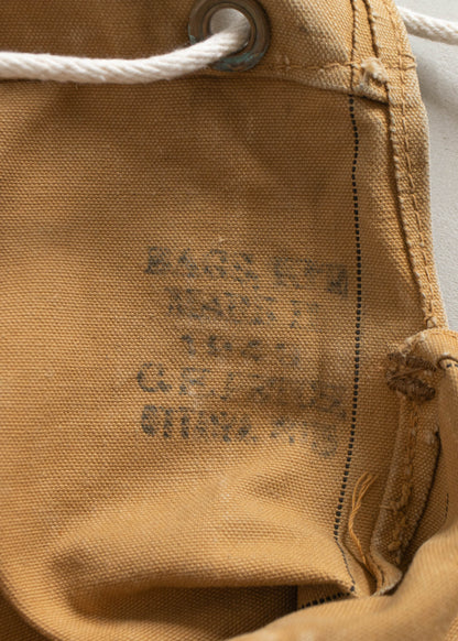 Vintage 1940s Canvas Duffle Bag