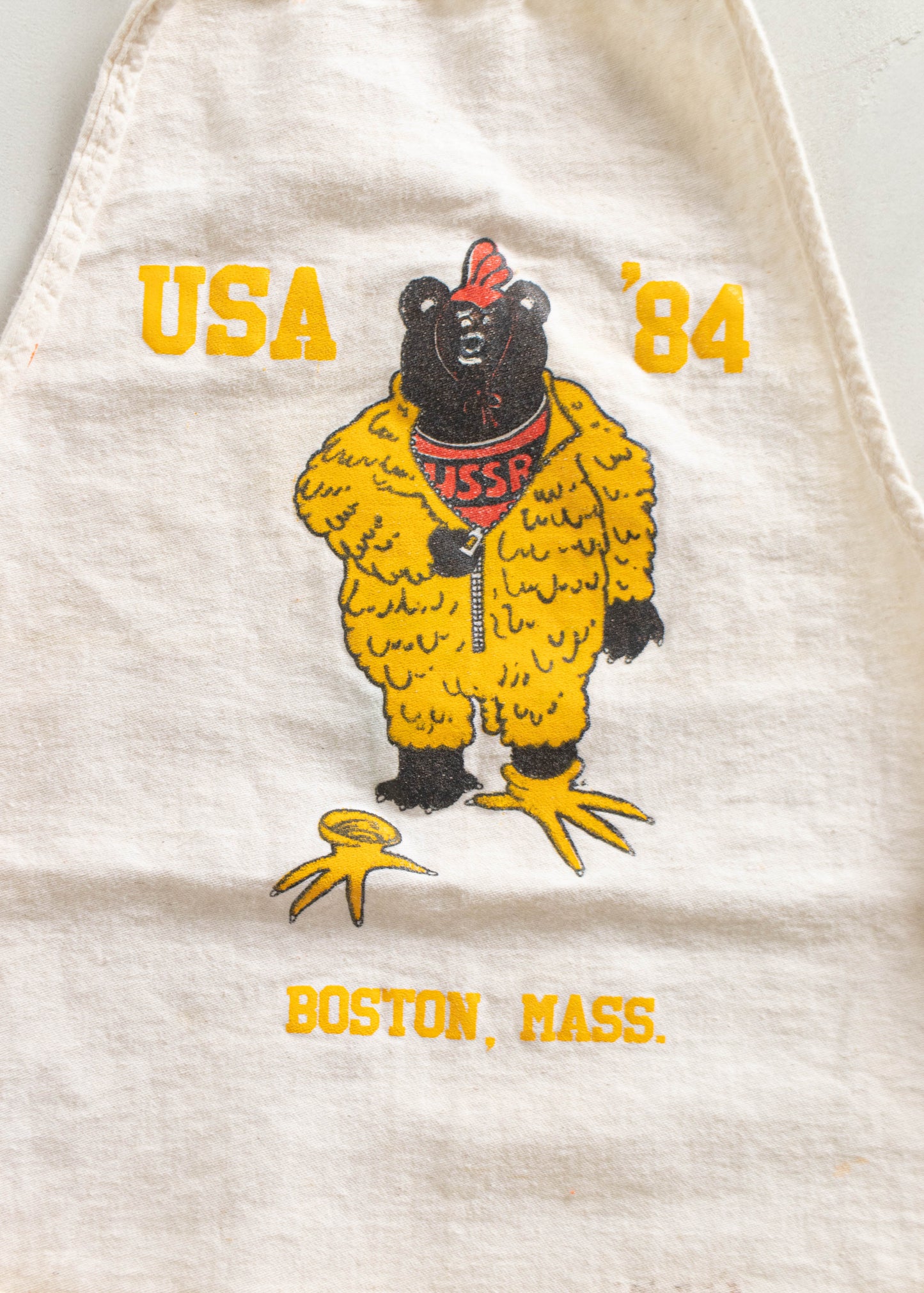 Vintage 1980s Boston Massachusetts Cotton Apron