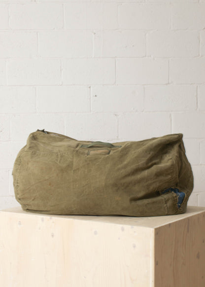 Vintage 1980s Military Canvas Duffle Bag