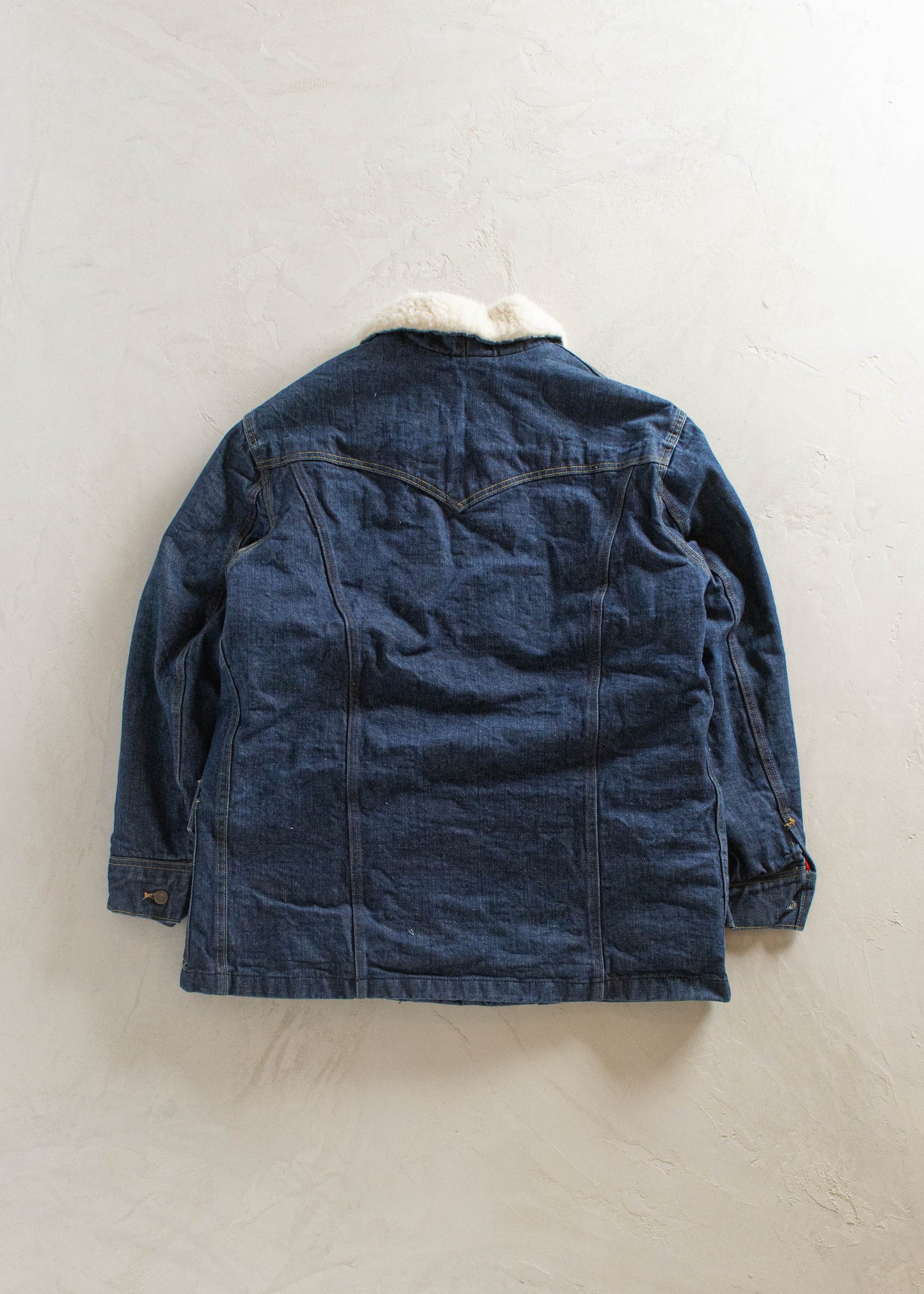 1970s Lee Storm Rider Shearling Denim Jacket Size L/XL