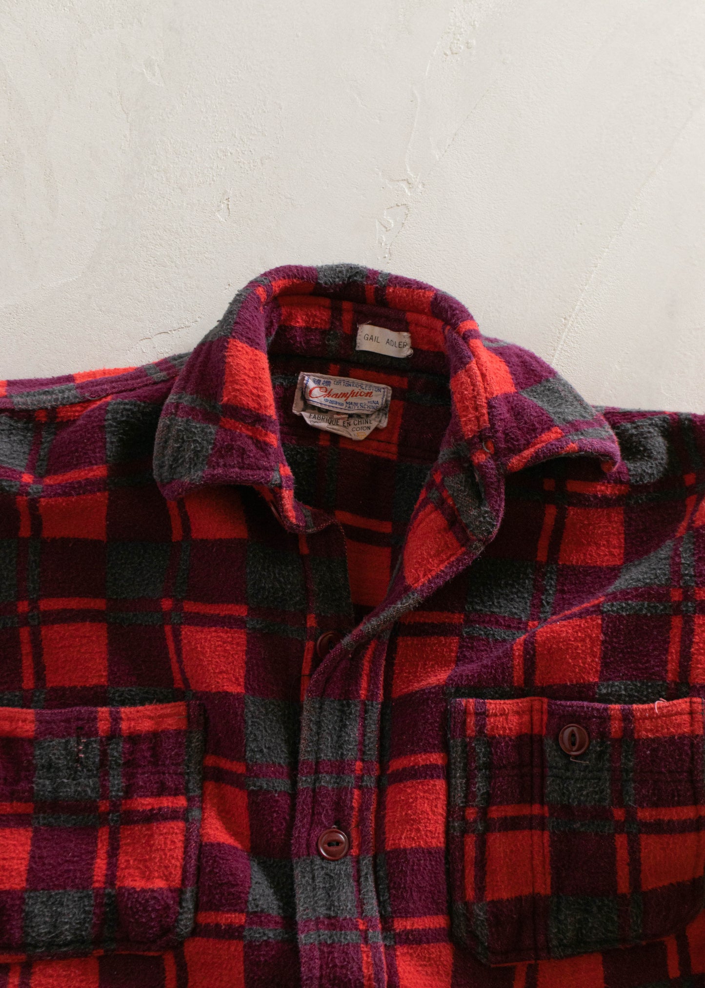 1980s Champion Flannel Button Up Shirt Size M/L