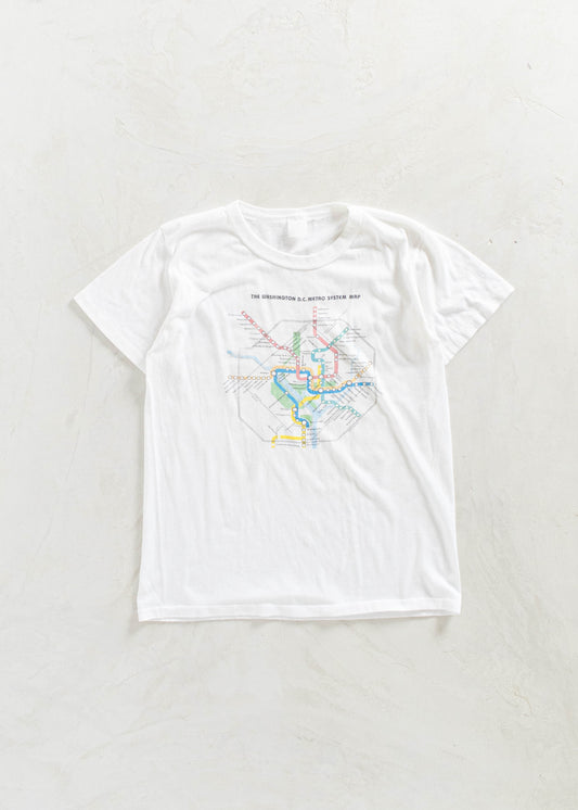 Vintage Washington D.C. Metro System Map T-Shirt Size S/M