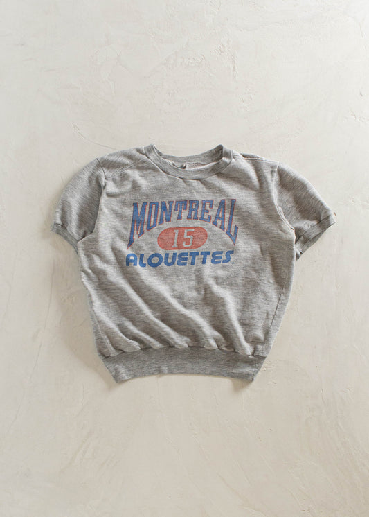 1980s Alouettes Montreal Short Sleeve Sweatshirt Size M/L