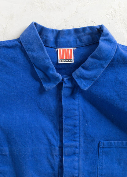 Vintage 1980s Ergos Bleu de Travail French Workwear Chore Coat Size M/L