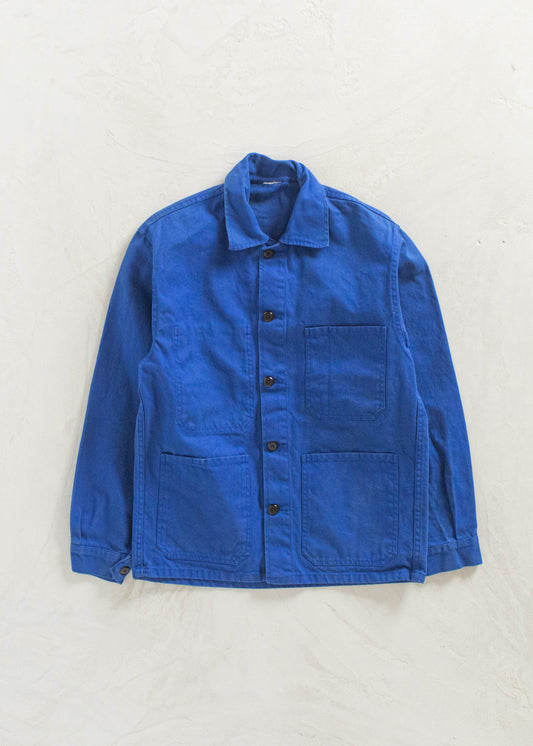 Vintage 1980s Bleu de Travail French Workwear Chore Coat Size S/M