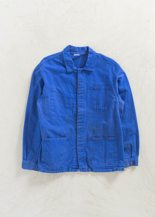 Vintage 1980s L'idéal Bleu de Travail French Workwear Chore Jacket Size S/M