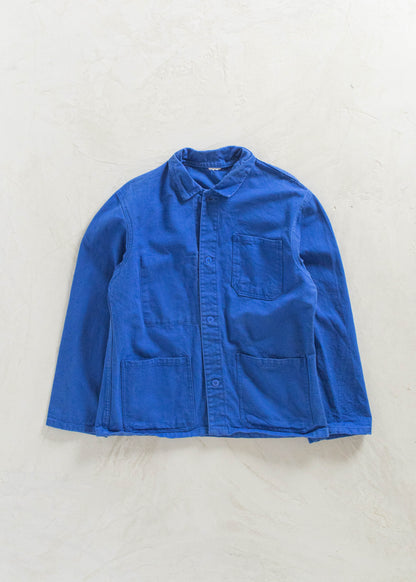 Vintage 1980s Bleu de Travail French Workwear Chore Coat Size M/L