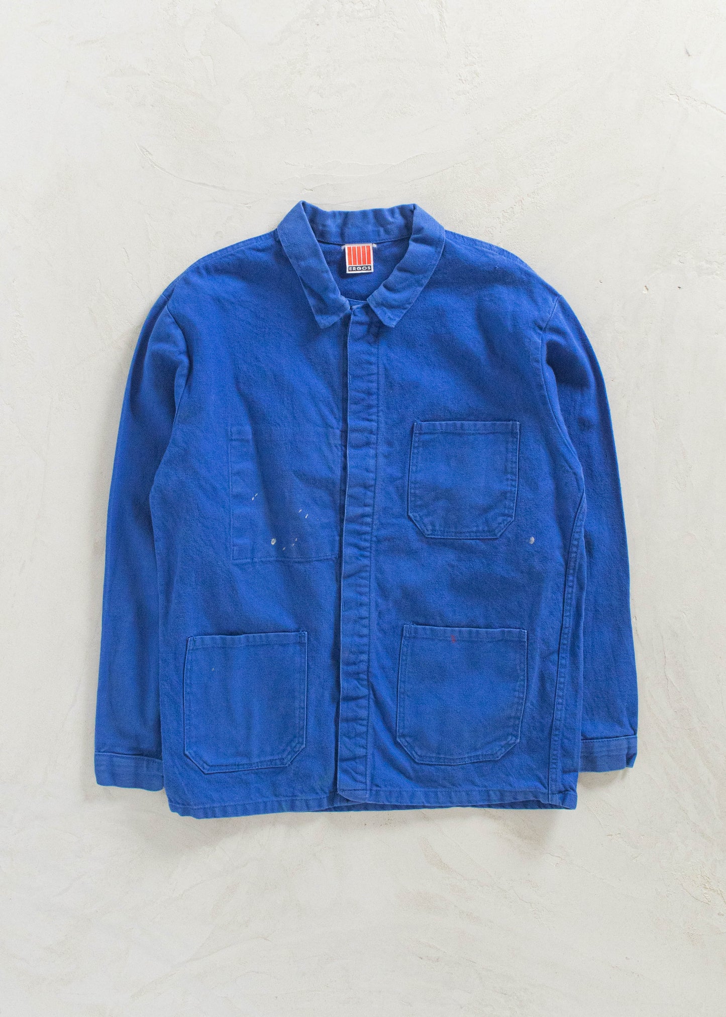 Vintage 1980s Ergos Bleu de Travail French Workwear Chore Coat Size M/L