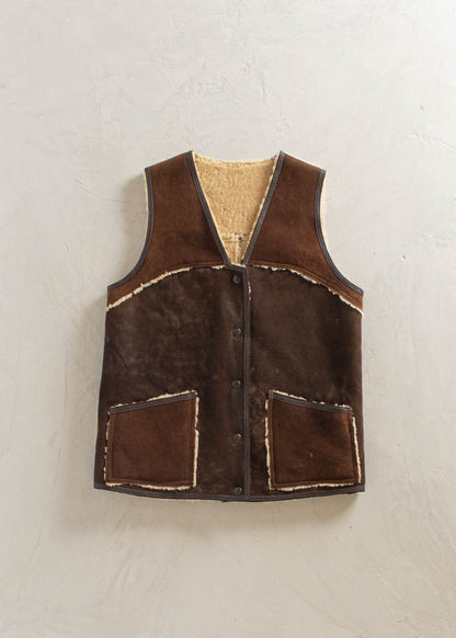 1970s Suede Shearling Lined Vest Size XS/S