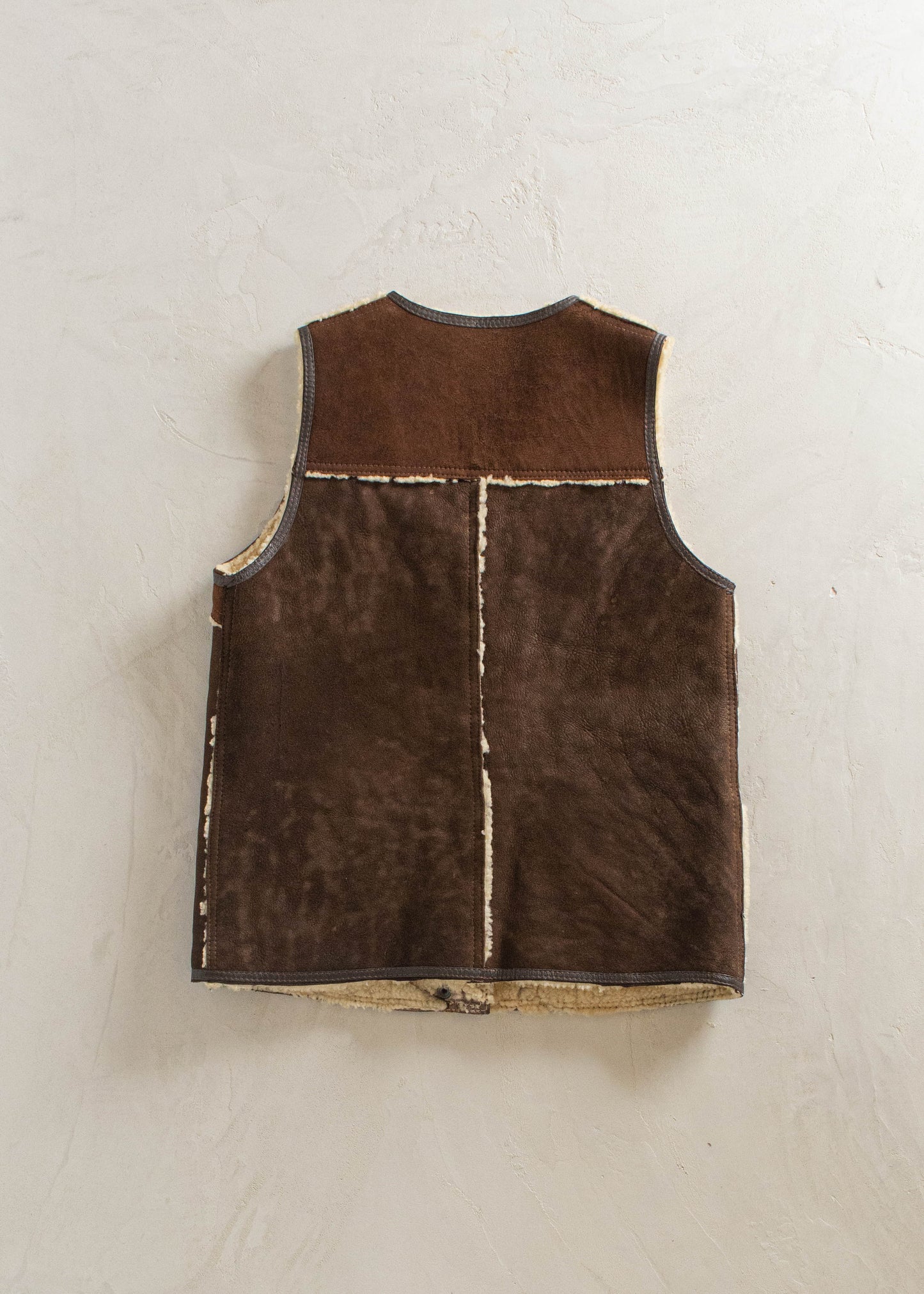 1970s Suede Shearling Lined Vest Size XS/S