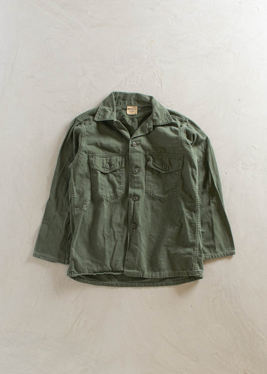 1970s Guarenteed Trooper Fatigues OG 107 Type lll Fatigue Shirt Size S/M