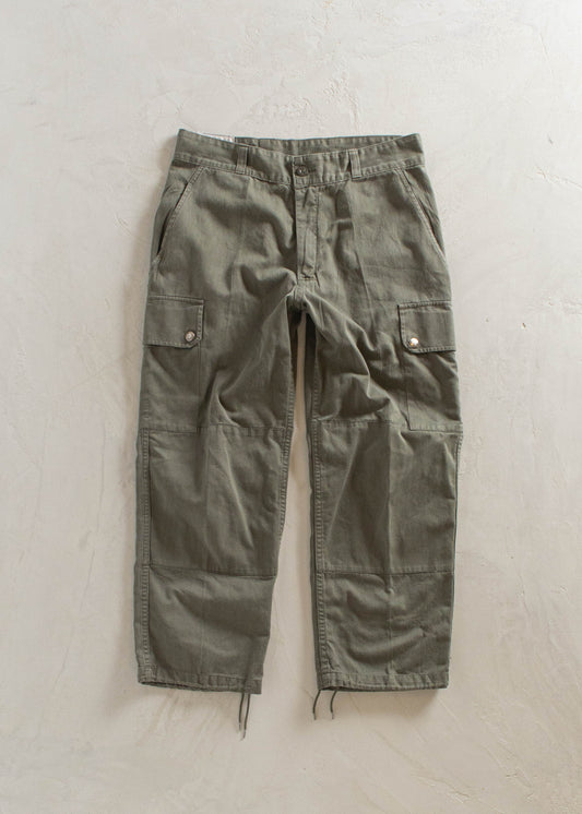 1980s HBT French Military Cargo Pants Size Women's 28 Men's 31