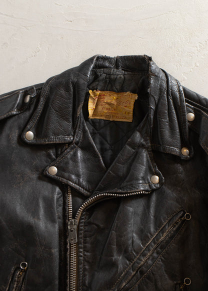 1980s Leather Moto Jacket Size S/M