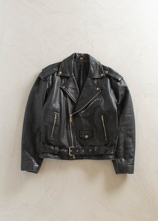 1980s Leather Moto Jacket Size M/L