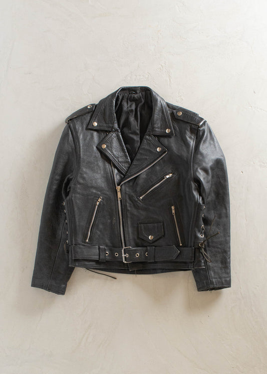 1980s Leather Moto Jacket Size S/M