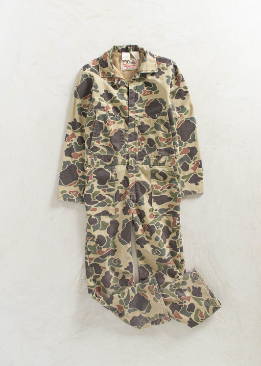 Vintage 1980s Blizzard-Pruf Frog Camo Long Sleeve Coveralls Size XS/S