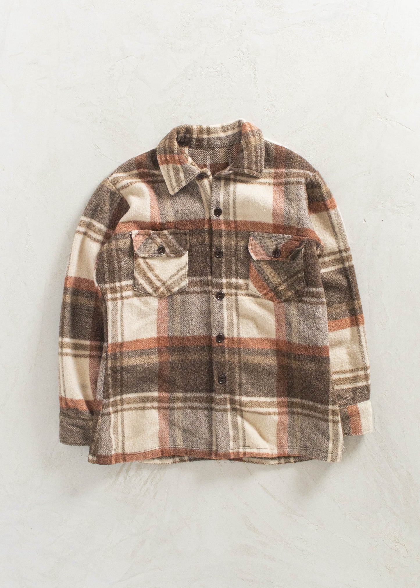 Vintage Wool Flannel Button Up Shirt Size L/XL