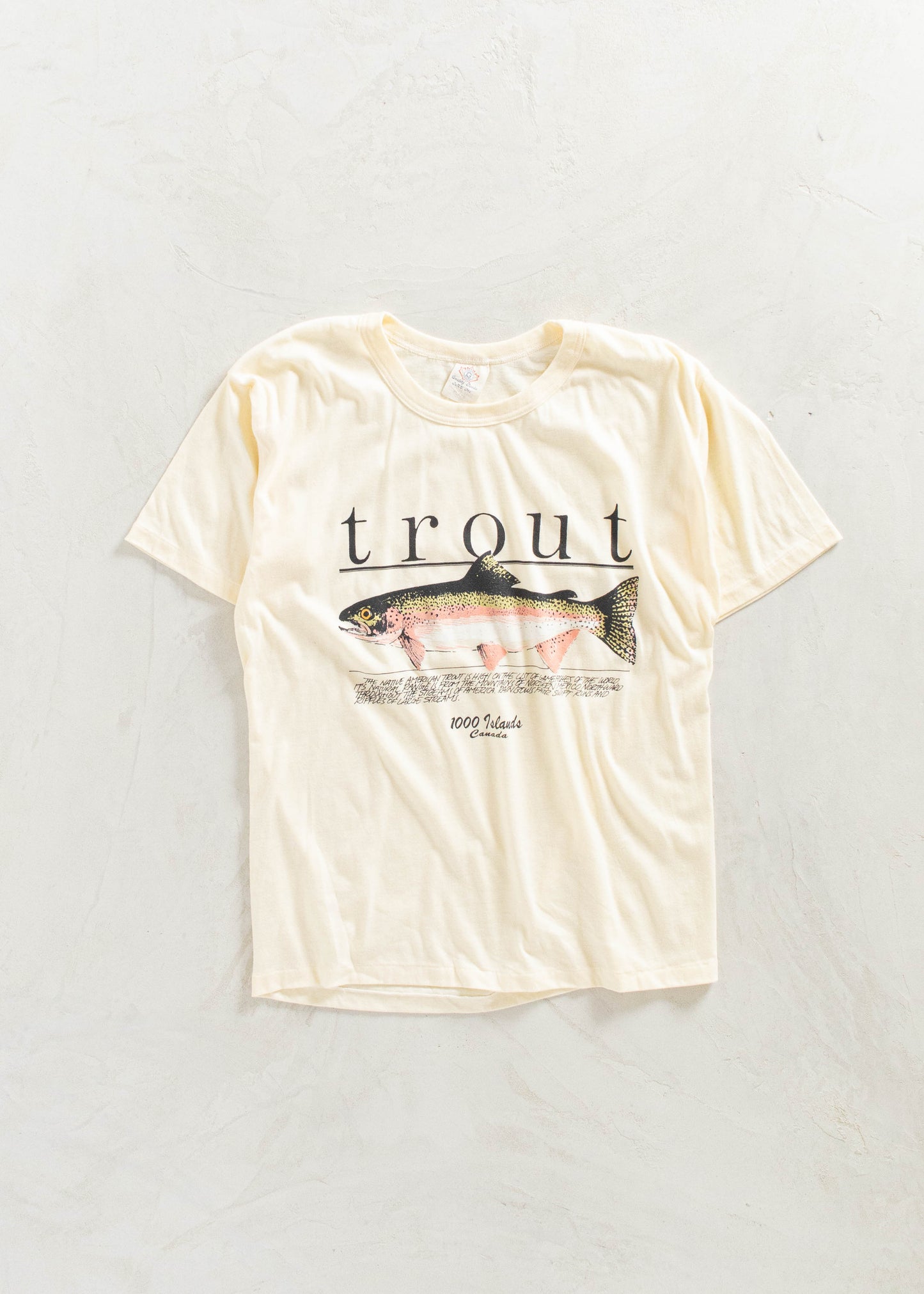 Vintage 1980s Trout Thousand Islands T-Shirt Size M/L