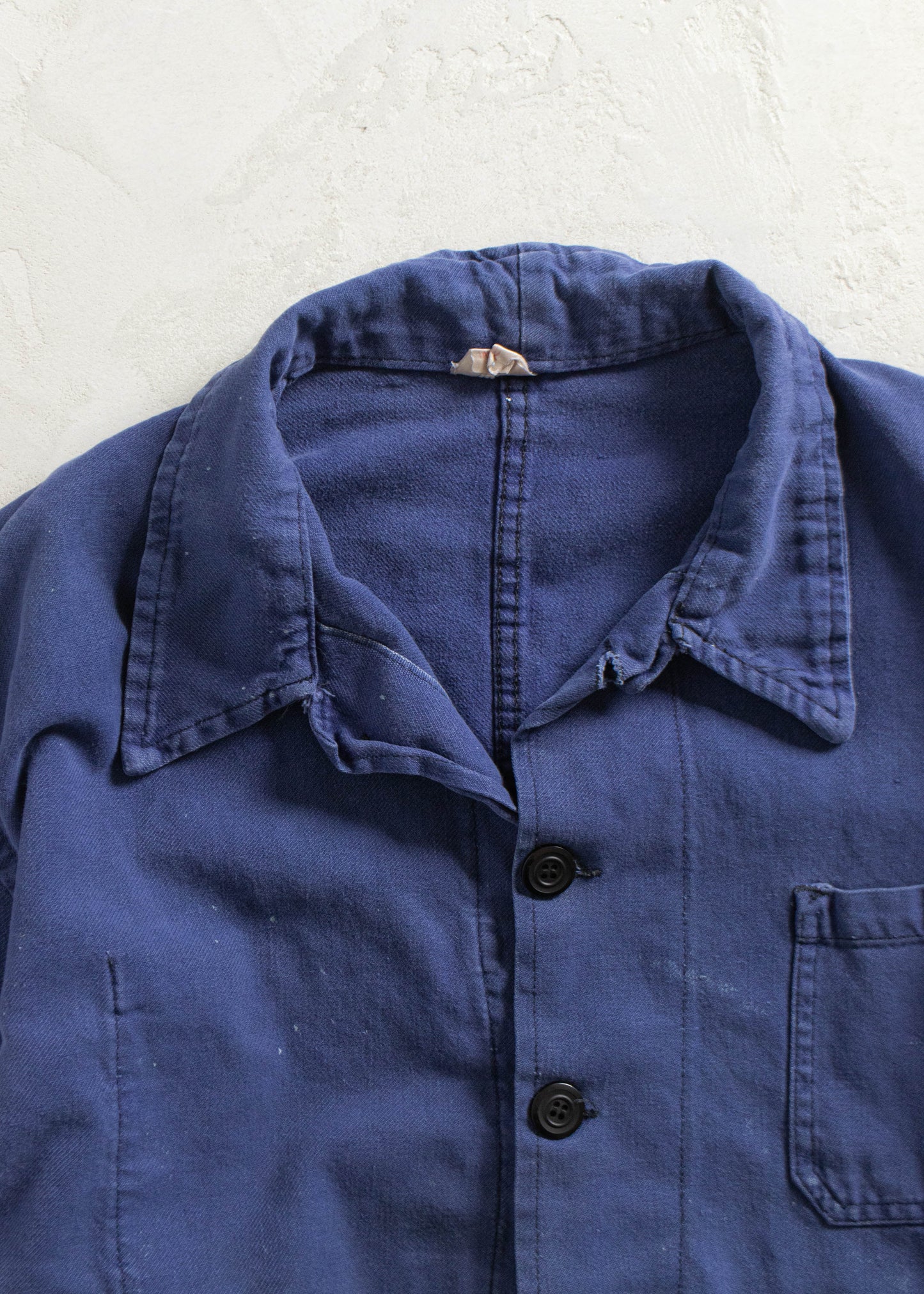 Vintage 1980s Bleu de Travail French Workwear Chore Coat Size M/L