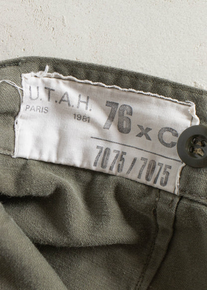 Vintage 1980s French Military Cargo Shorts Size Women's 28 Men's 31