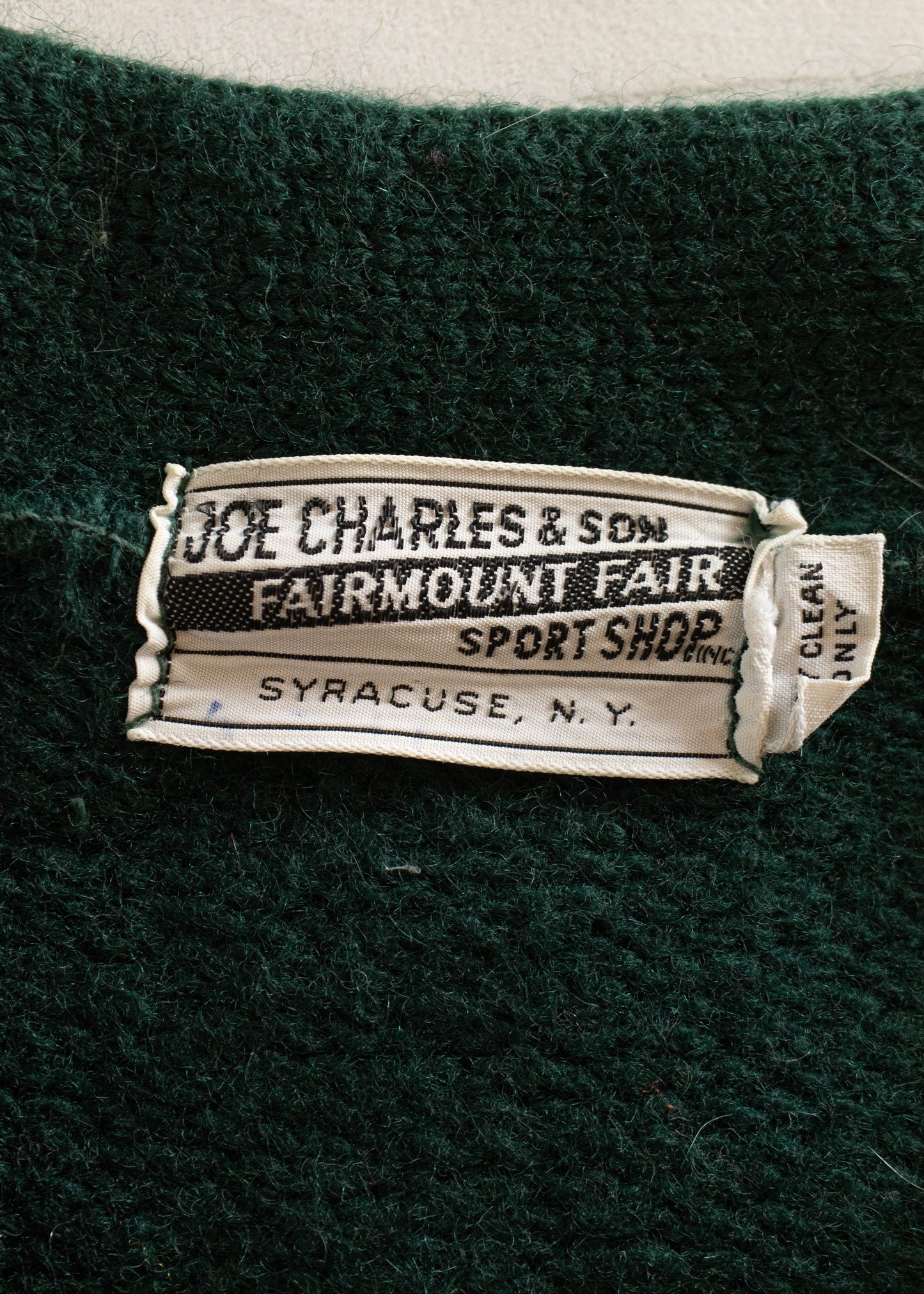 1950s Joe Charles & Son Varsity Letterman Wool Cardigan Size S/M