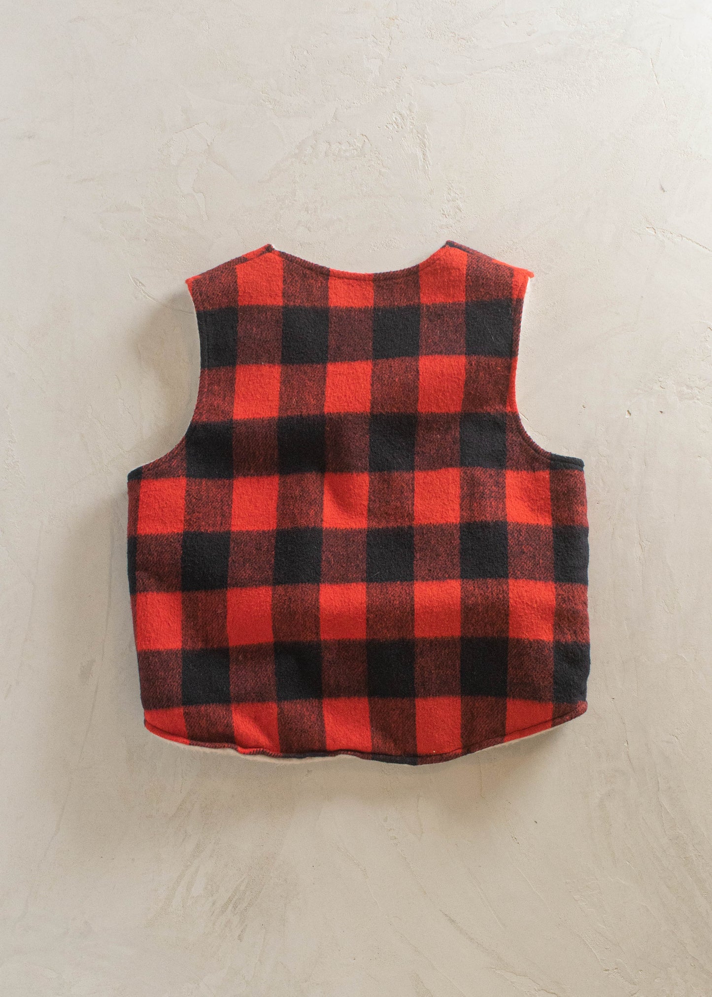 1970s Weatherguard Buffalo Plaid Sherpa Lined Vest Size M/L