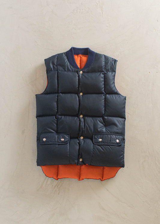 1990s Swan Brand Reversible Down Filled Vest Size S/M