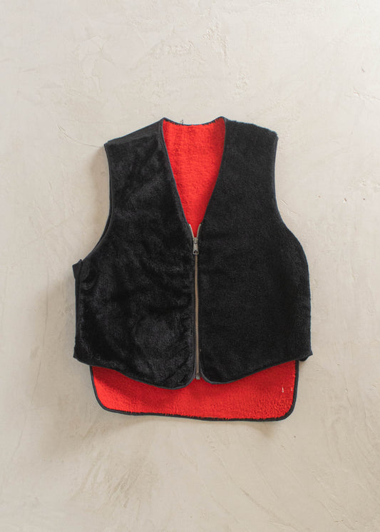 1980s Faux Fur Sherpa Lined Vest Size S/M