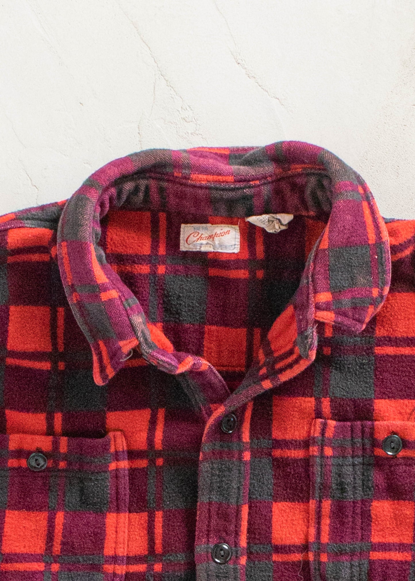 Vintage 1980s Champion Cotton Flannel Button Up Shirt Size L/XL