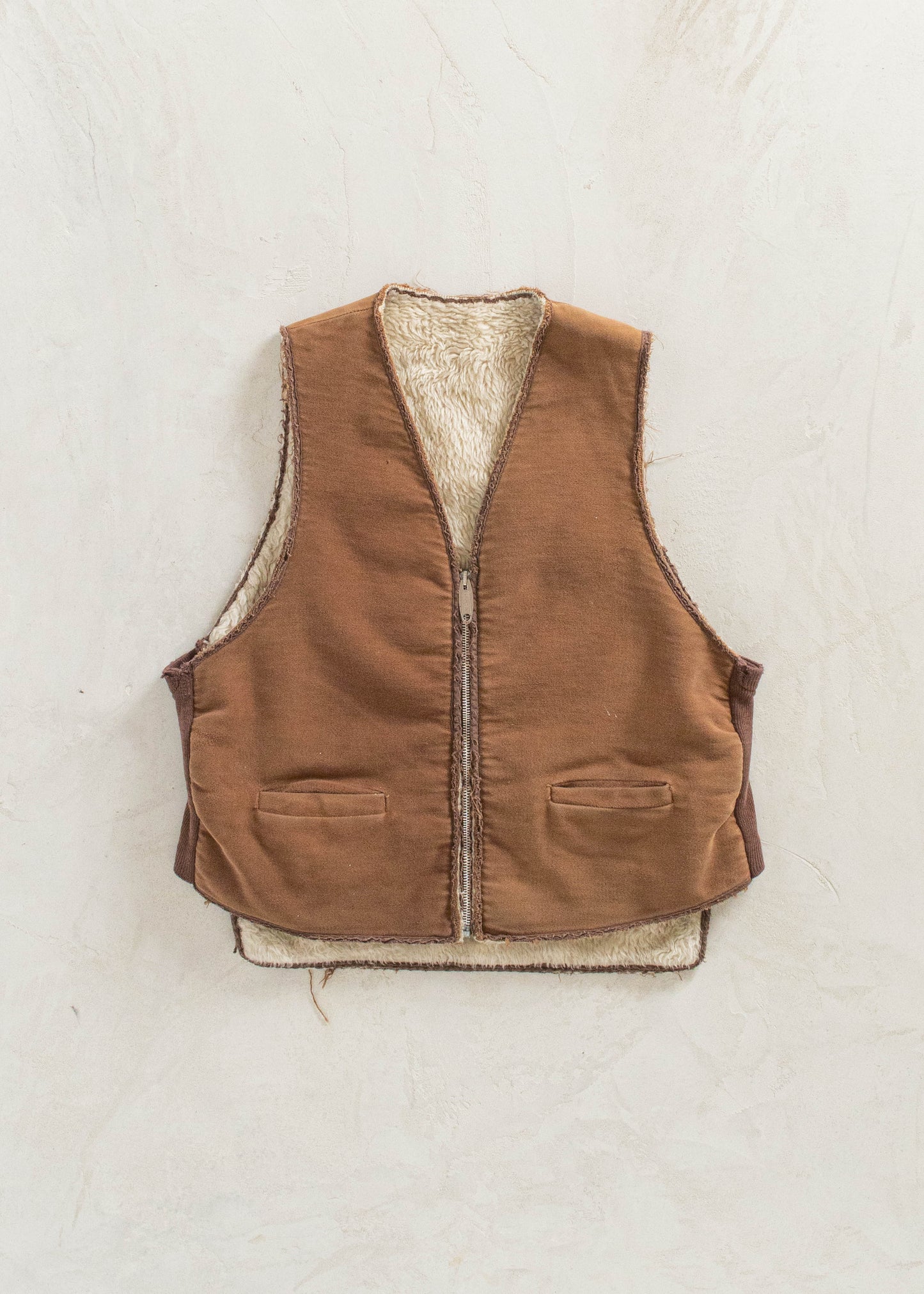 Vintage Sherpa Lined Workwear Vest Size S/M