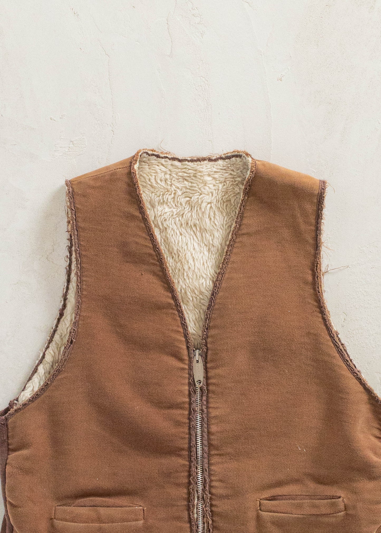 Vintage Sherpa Lined Workwear Vest Size S/M