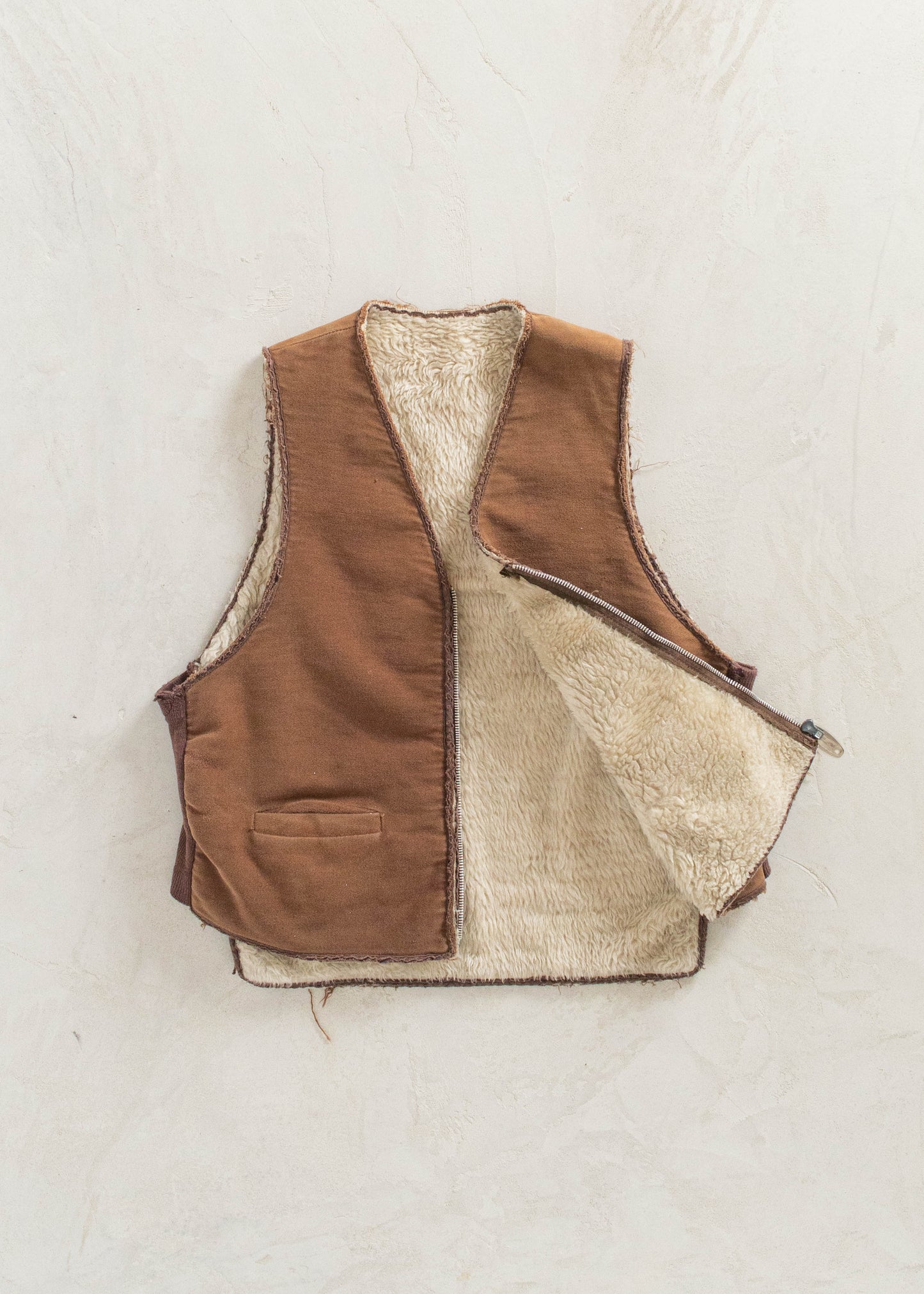 Vintage Sherpa Lined Workwear Vest Size S/M