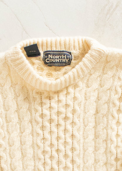 Vintage 1980s North Country Wool Fisherman Sweater Size M/L