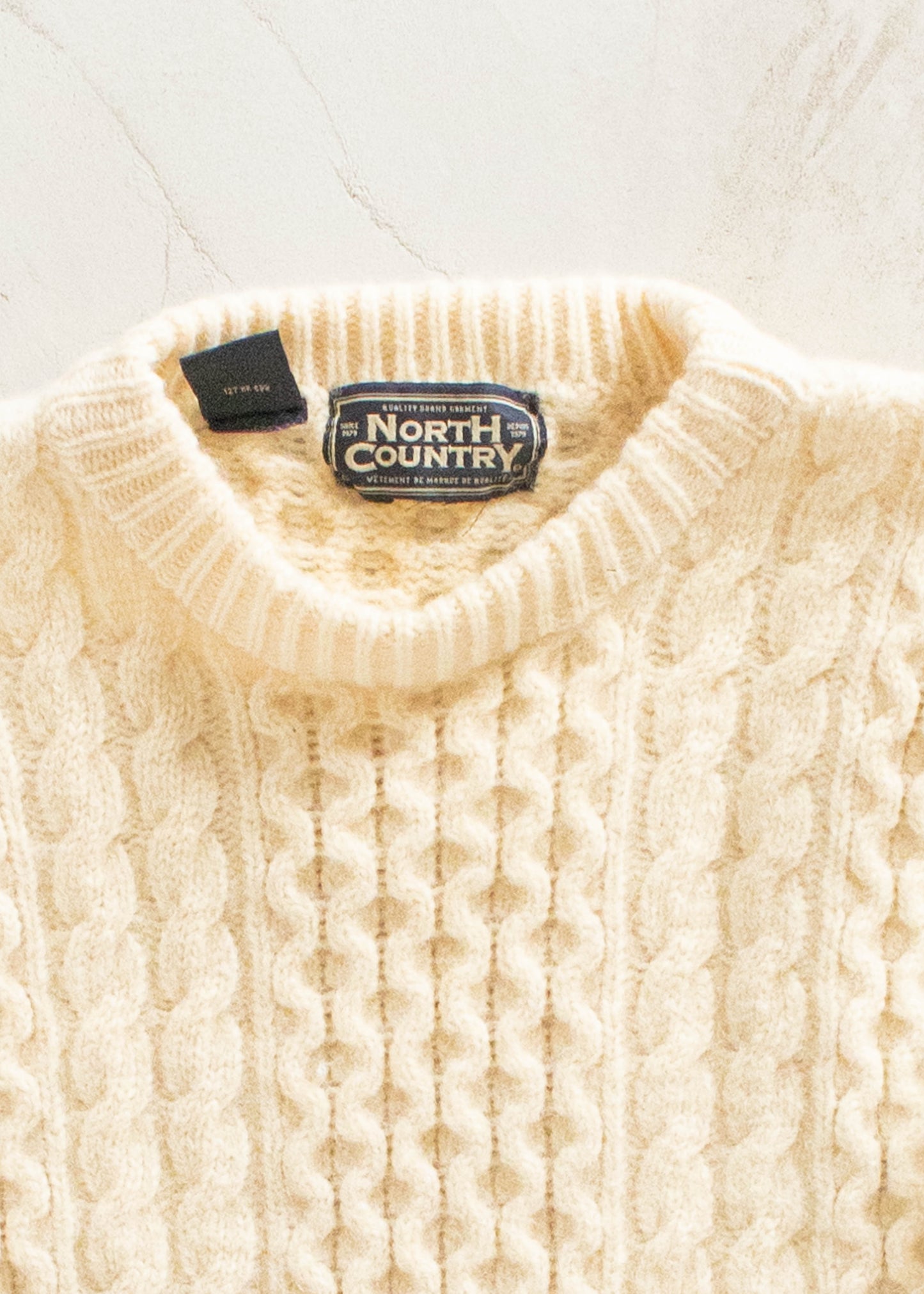 Vintage 1980s North Country Wool Fisherman Sweater Size M/L