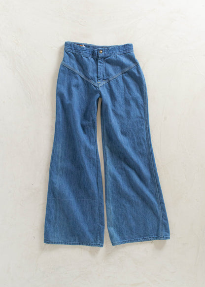 Vintage 1970s Landlubber Midwash Flare Jeans Size Women's 26 Men's 30