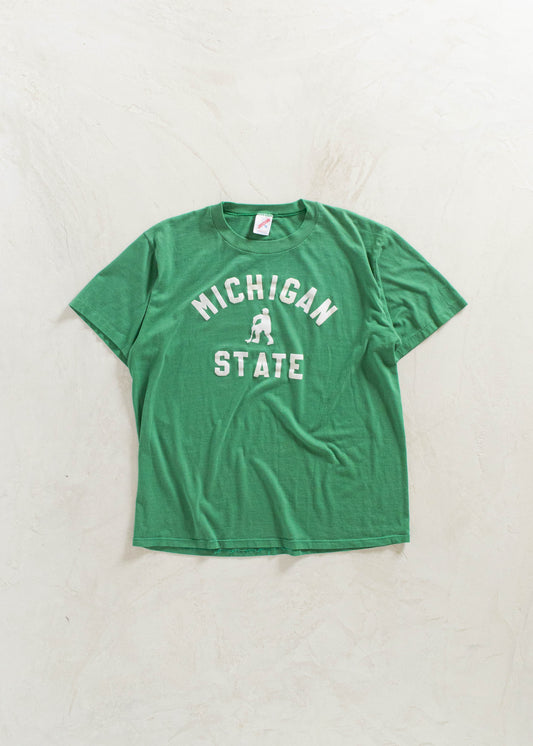 Vintage 1980s Michigan State Flock Letter T-Shirt Size L/XL