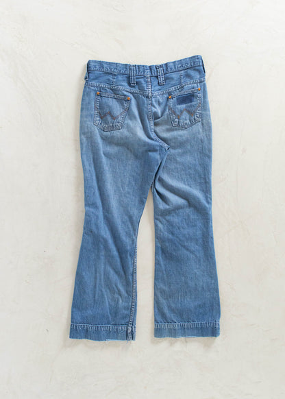 Vintage 1970s Wrangler Midwash Flare Jeans Size Women's 29 Men's 32