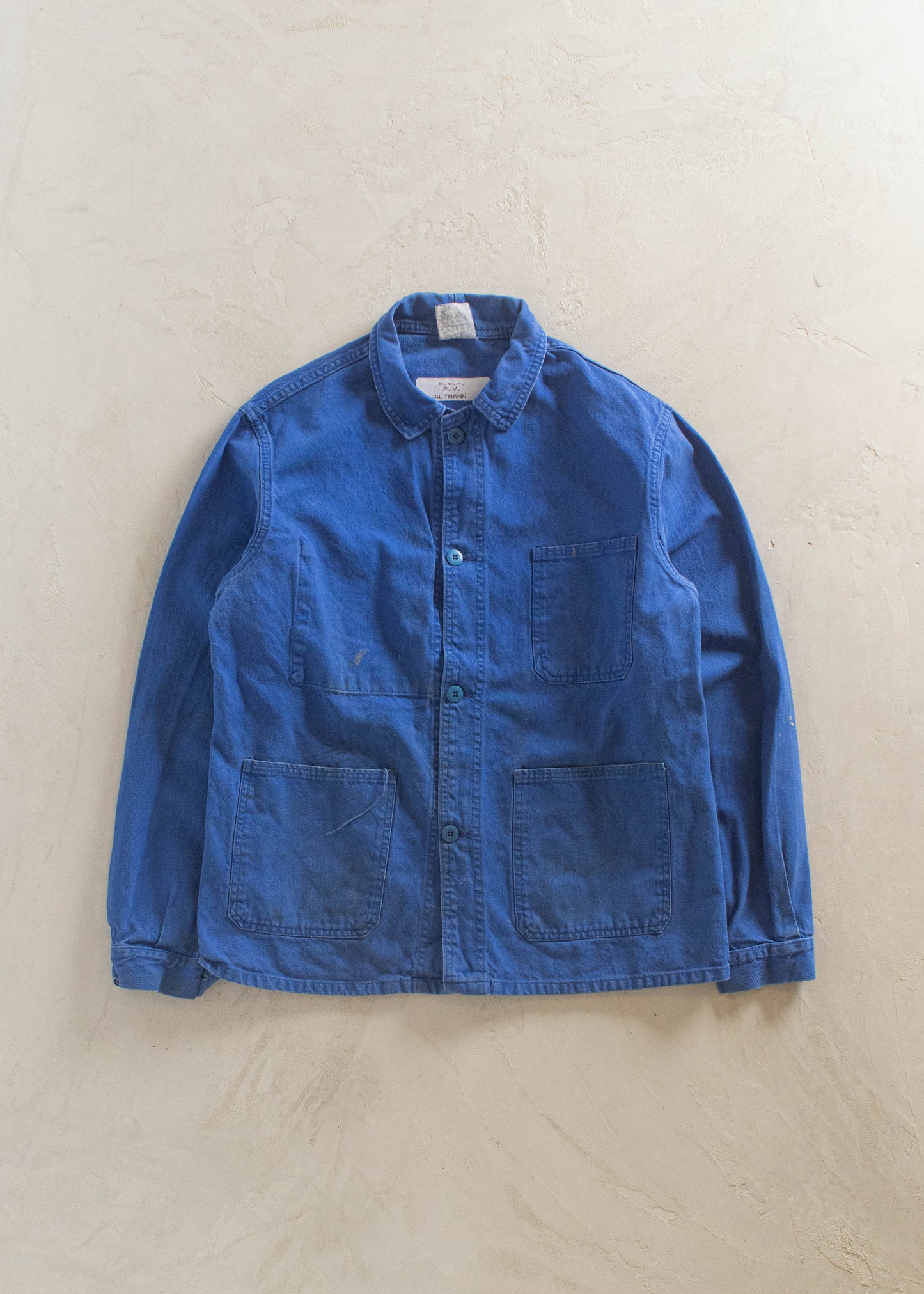 1980s Bleu de Travail French Workwear Chore Jacket Size M/L