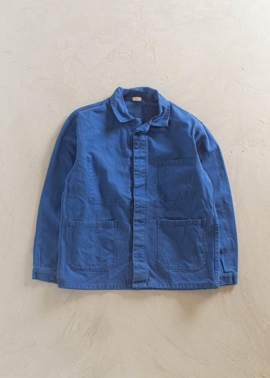 1980s Bleu de Travail French Workwear Chore Jacket Size M/L