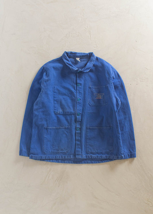 1980s Bleu de Travail French Workwear Chore Jacket Size L/XL