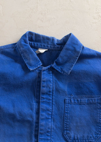 1980s L'ideal Bleu de Travail French Workwear Chore Jacket Size S/M