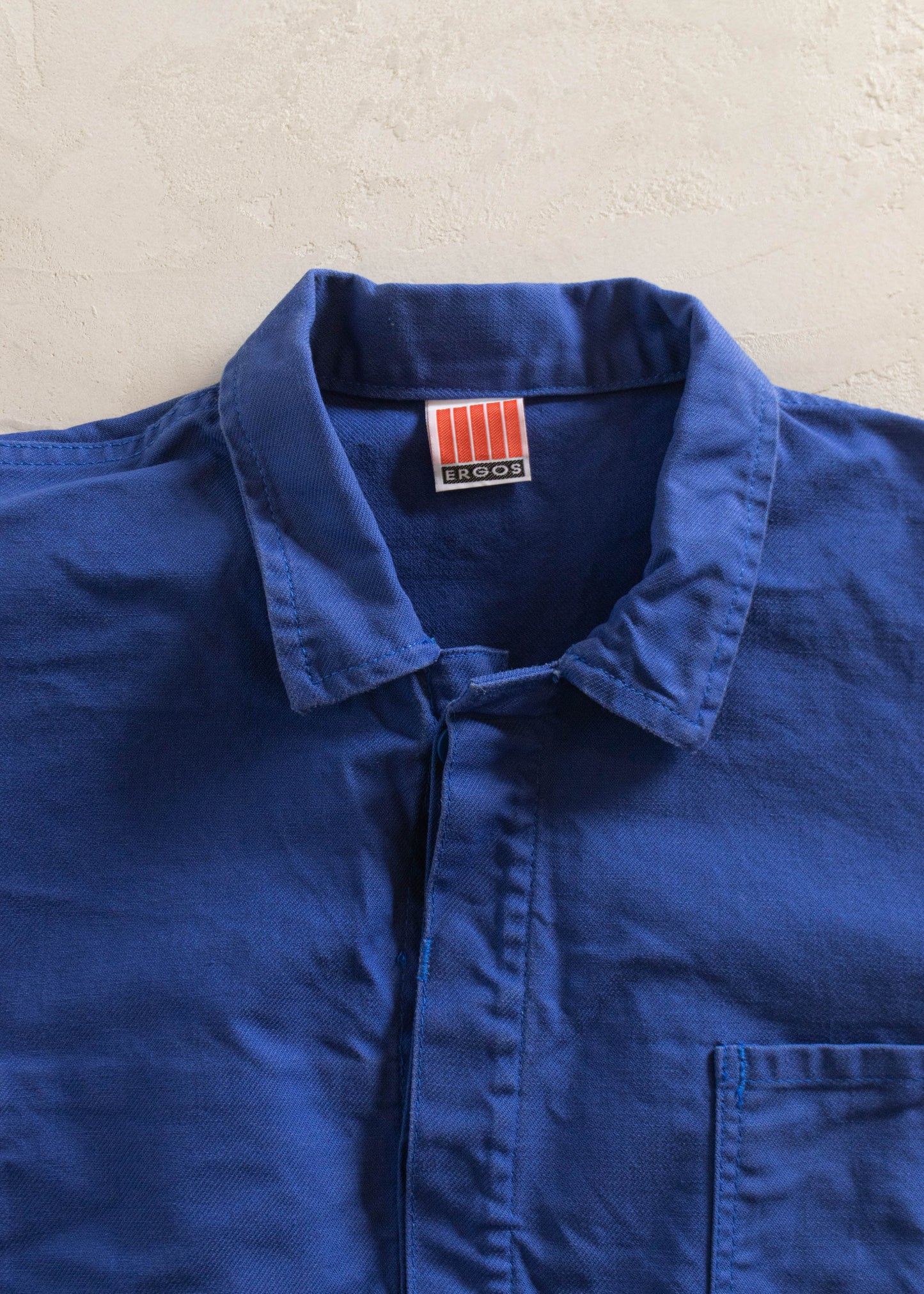 1980s Ergos Bleu de Travail French Workwear Chore Jacket Size L/XL