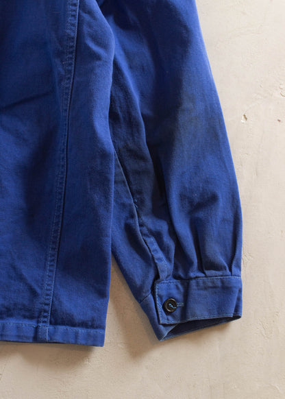 1980s Bleu de Travail French Workwear Chore Jacket M/L