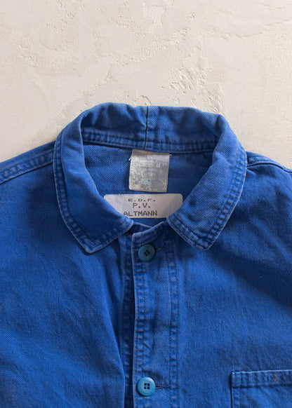 1980s Bleu de Travail French Workwear Chore Jacket Size M/L