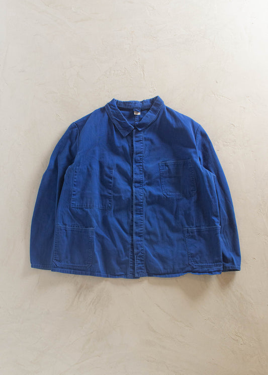 1980s Bleu de Travail European Workwear Chore Jacket Size L/XL