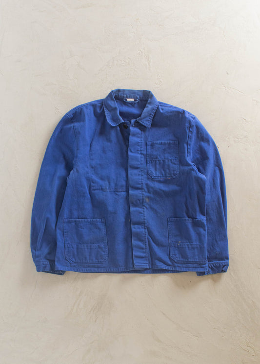 1980s Bleu de Travail French Workwear Chore Jacket Size L/XL