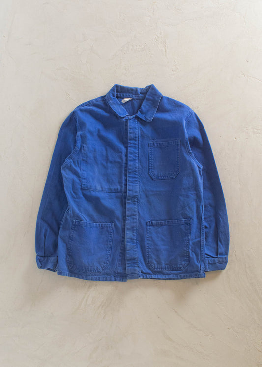 1980s L'ideal Bleu de Travail French Workwear Chore Jacket Size S/M